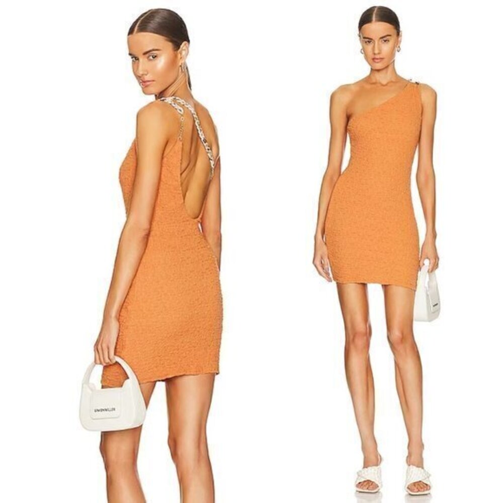 Camila Coelho Ursula Mini Dress in Ginger Orange